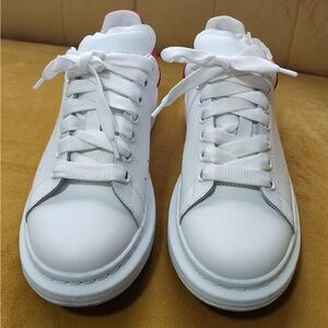 Alexander McQueen White and Red Leather Sneakers